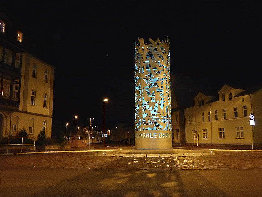 Kreisverkehre: Perleberger Kreisverkehr bei Nacht